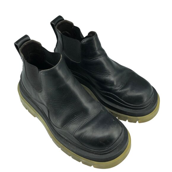Bottega Veneta black tire Chelsea transparent sole ankle boots size 36.5 - Picture 6 of 8